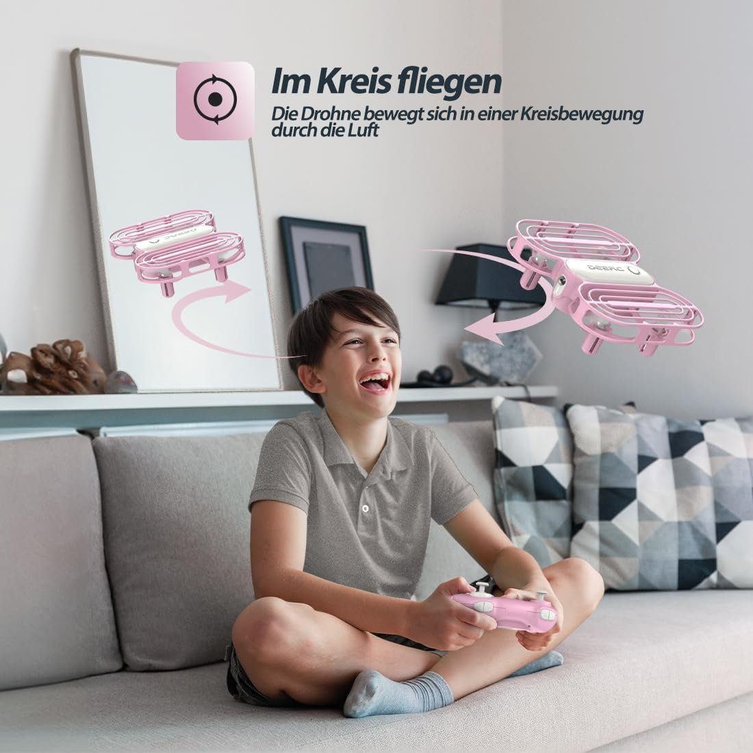 DEERC D11 Mini Kinder Drohne, RC Quadcopter mit 2 modulare Akkus Drohne (Einfachheit: Perfektes Drohnenspielzeug-Geschenk für Anfänger Mädchen)