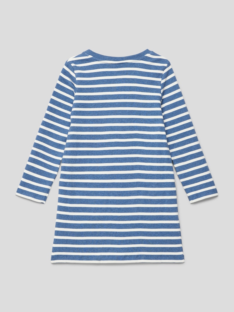 Knielanges Sweatkleid mit Streifenmuster in bleu