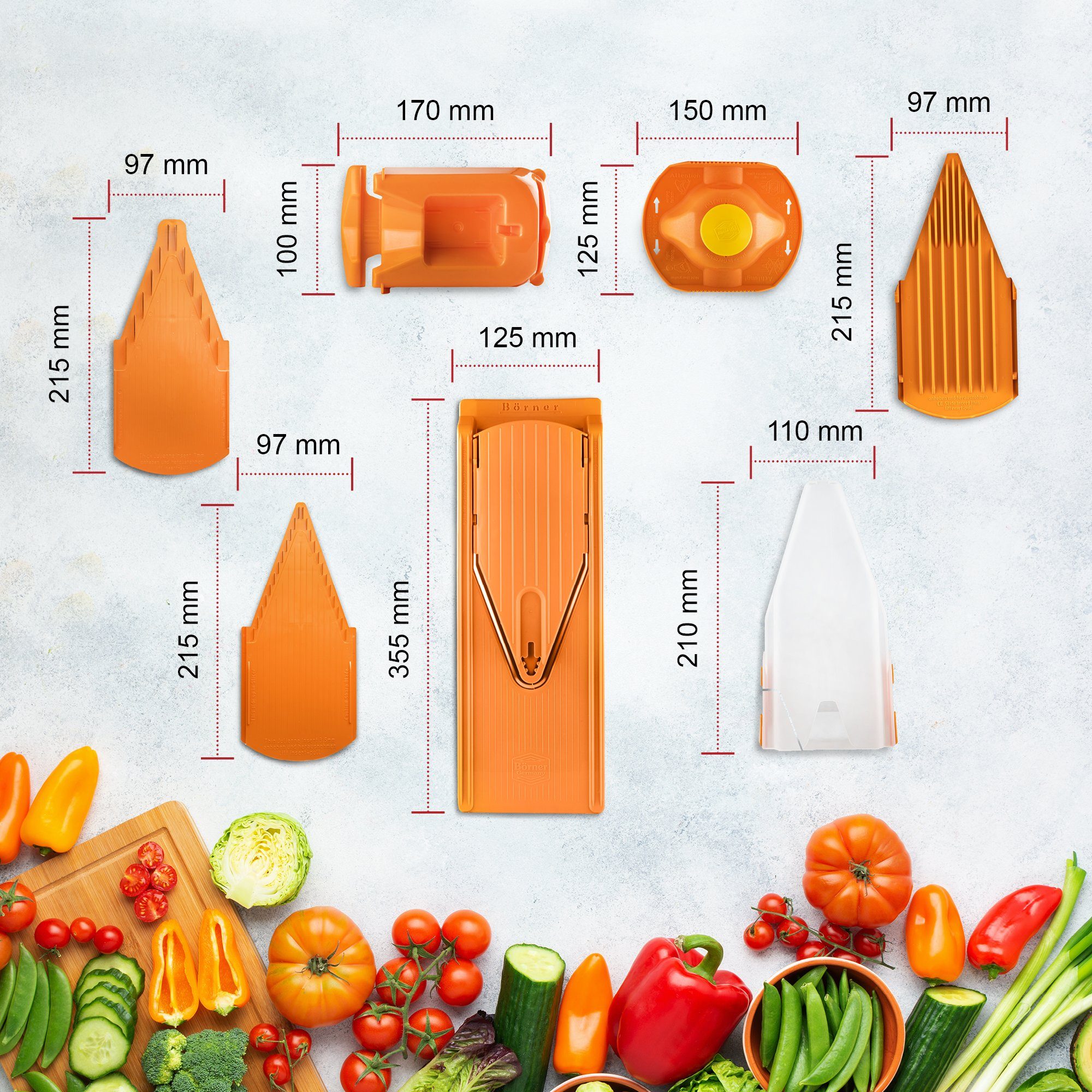 Börner Gemüsehobel Gemüsehobel V3 TrendLine Profi Set