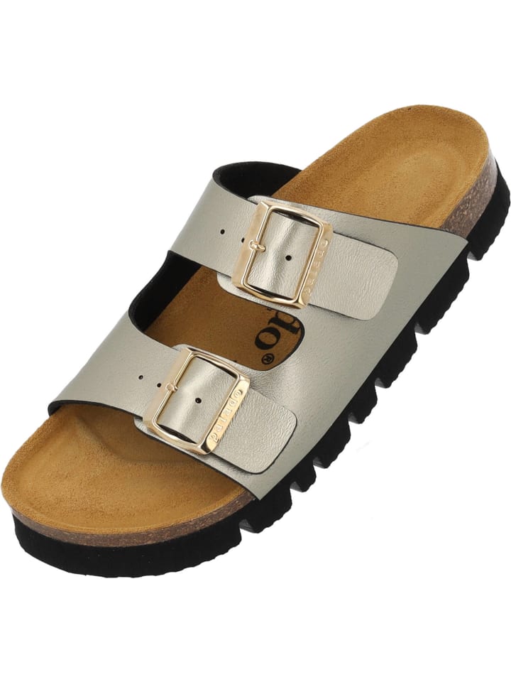 palado Plateau-Pantoletten in gold/schwarz günstig kaufen