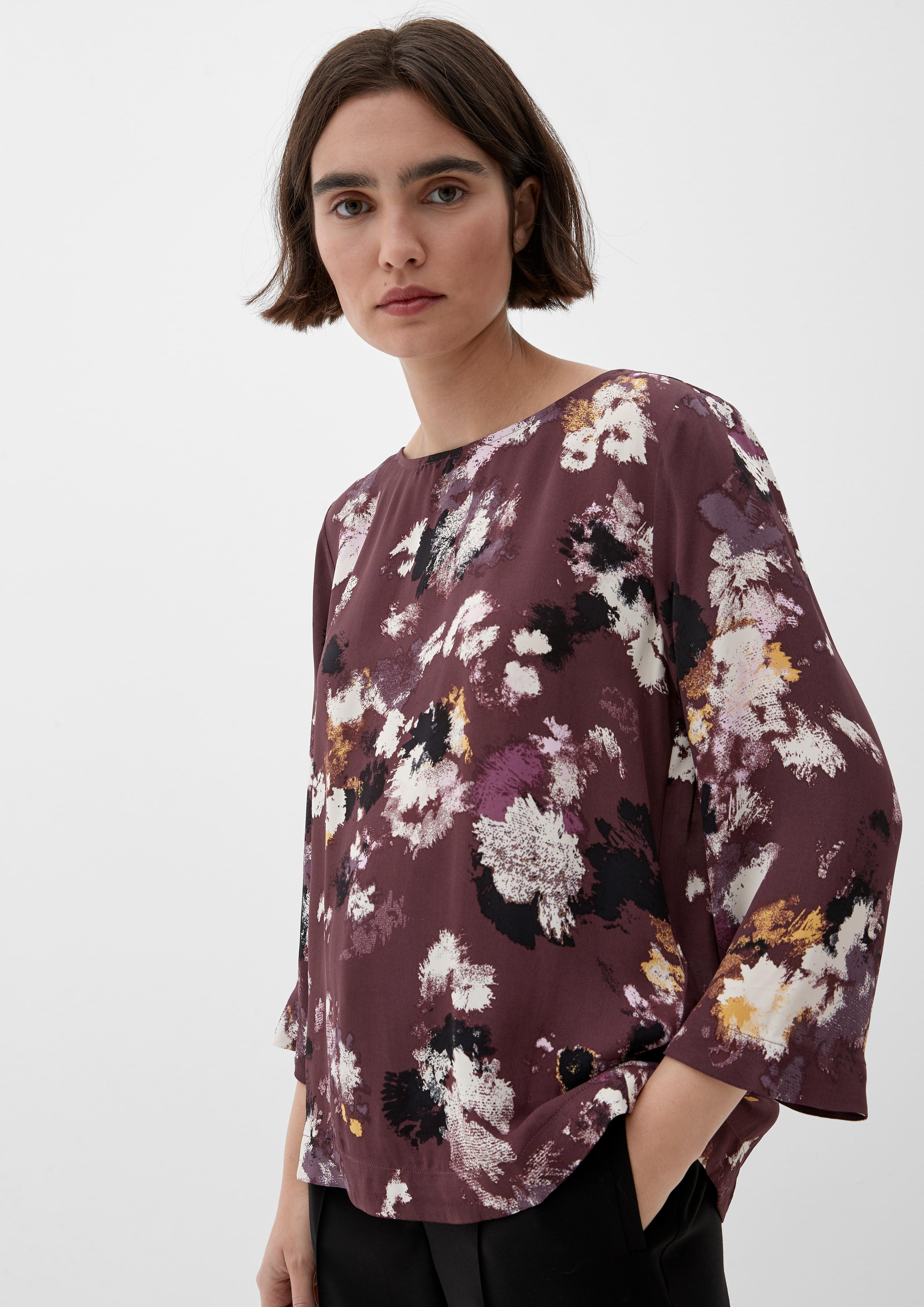 Viskosebluse mit offener Kellerfalte  2122181-49A0