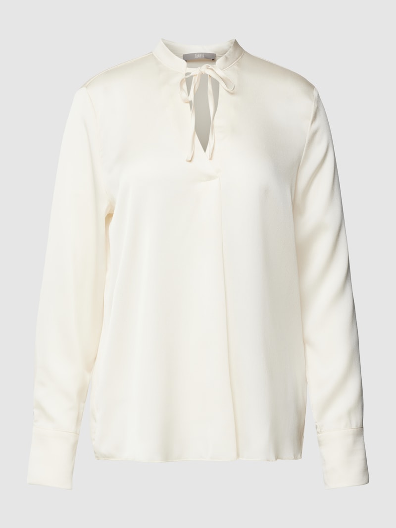 Bluse mit Schlüsselloch-Ausschnitt in ecru