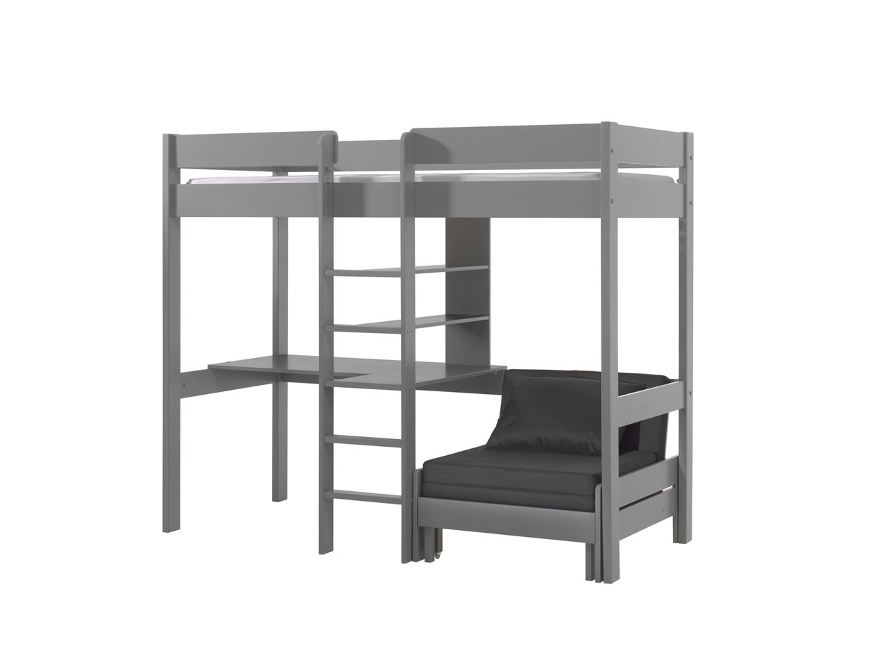 VIPACK Hochbett Pino mit Schreibplatte und Sesselbett
