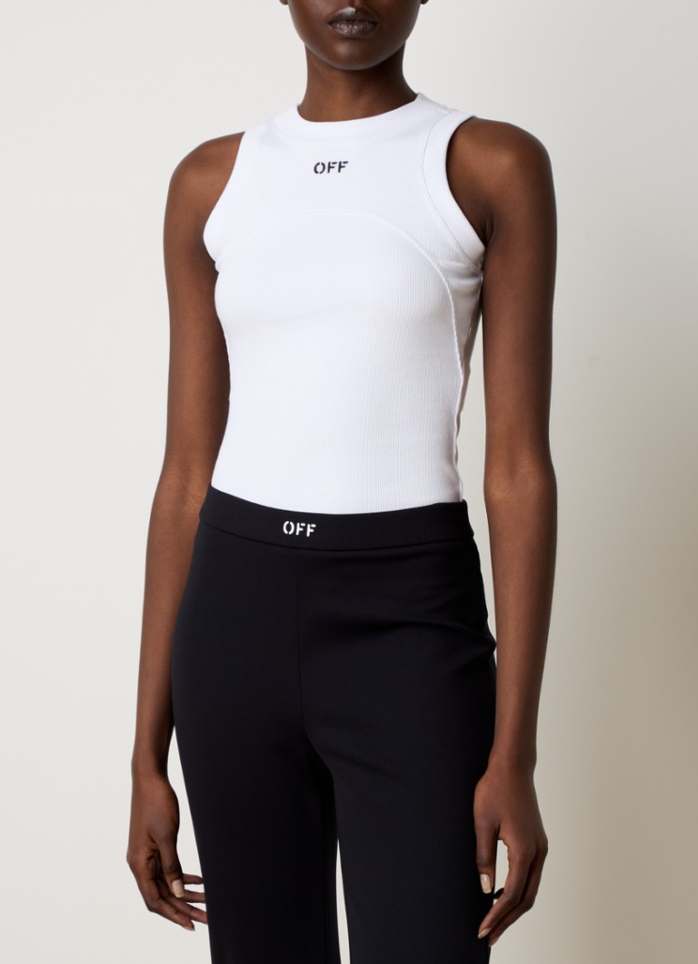 Off-White Rib-knit tank top with logo embroidery