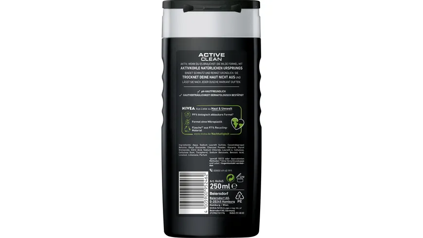 NIVEA MEN Duschgel Active Clean 3 in 1 250 ml