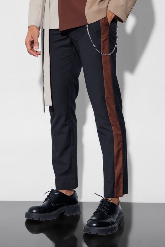 Slim-Fit Anzughose mit Seitenstreifen