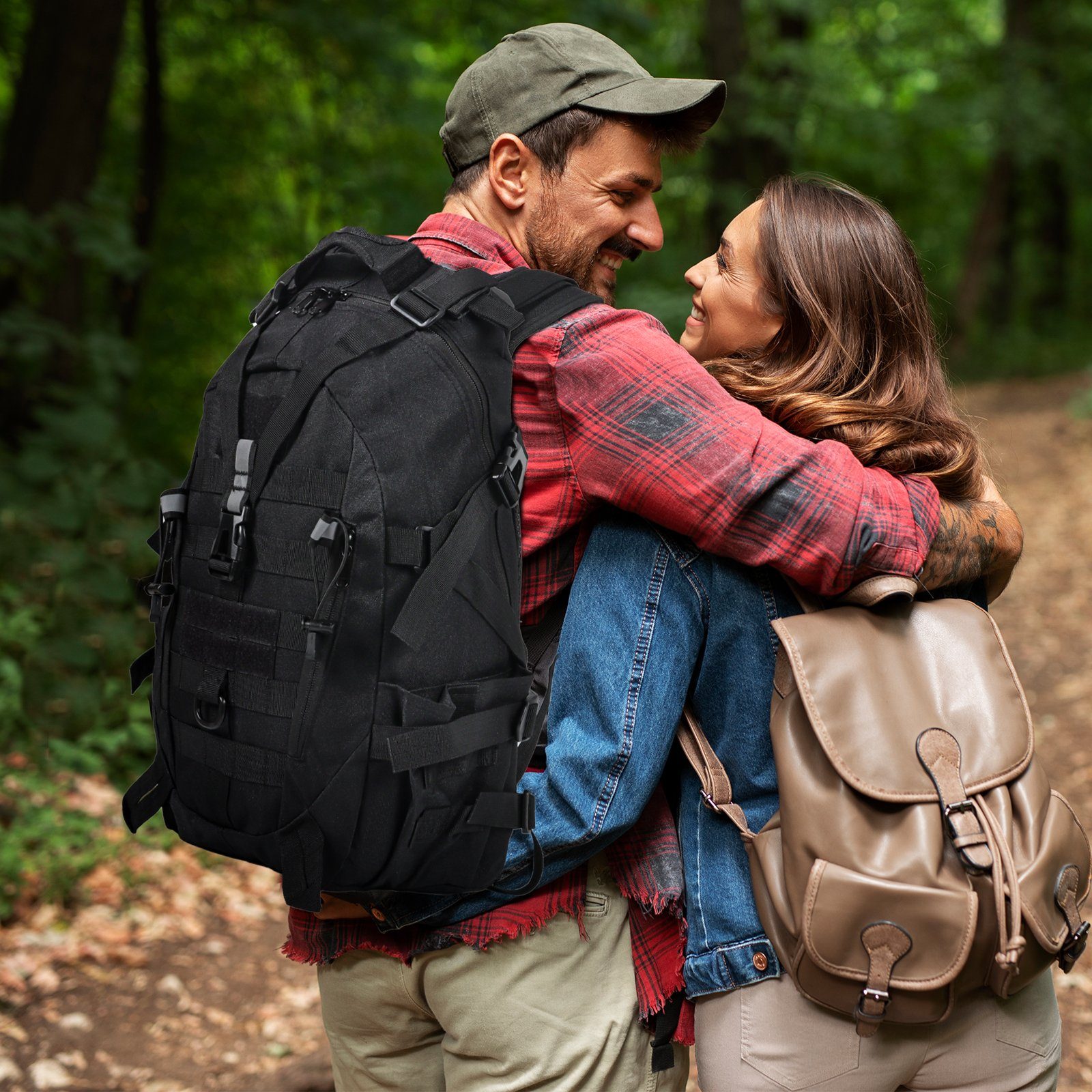 TAN.TOMI Trekkingrucksack 27L Taktischer Militär Rucksack Trekkingrucksack Wanderrucksack Herren, Molle Survival Rucksack Wasserdicht für Outdoor Reisen Camping
