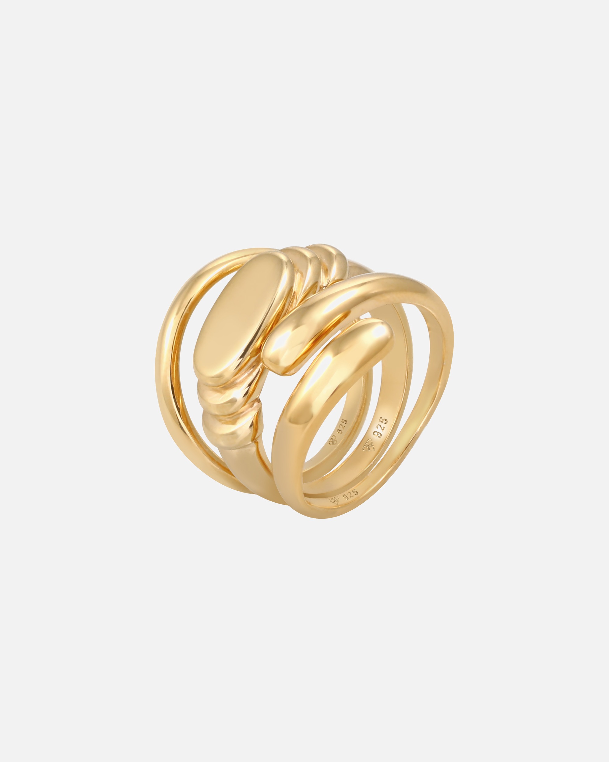 Elli PREMIUM ženski set prstenja, signalni prsten, prsten za omotavanje, osnovni set Trio od 925 sterling srebra