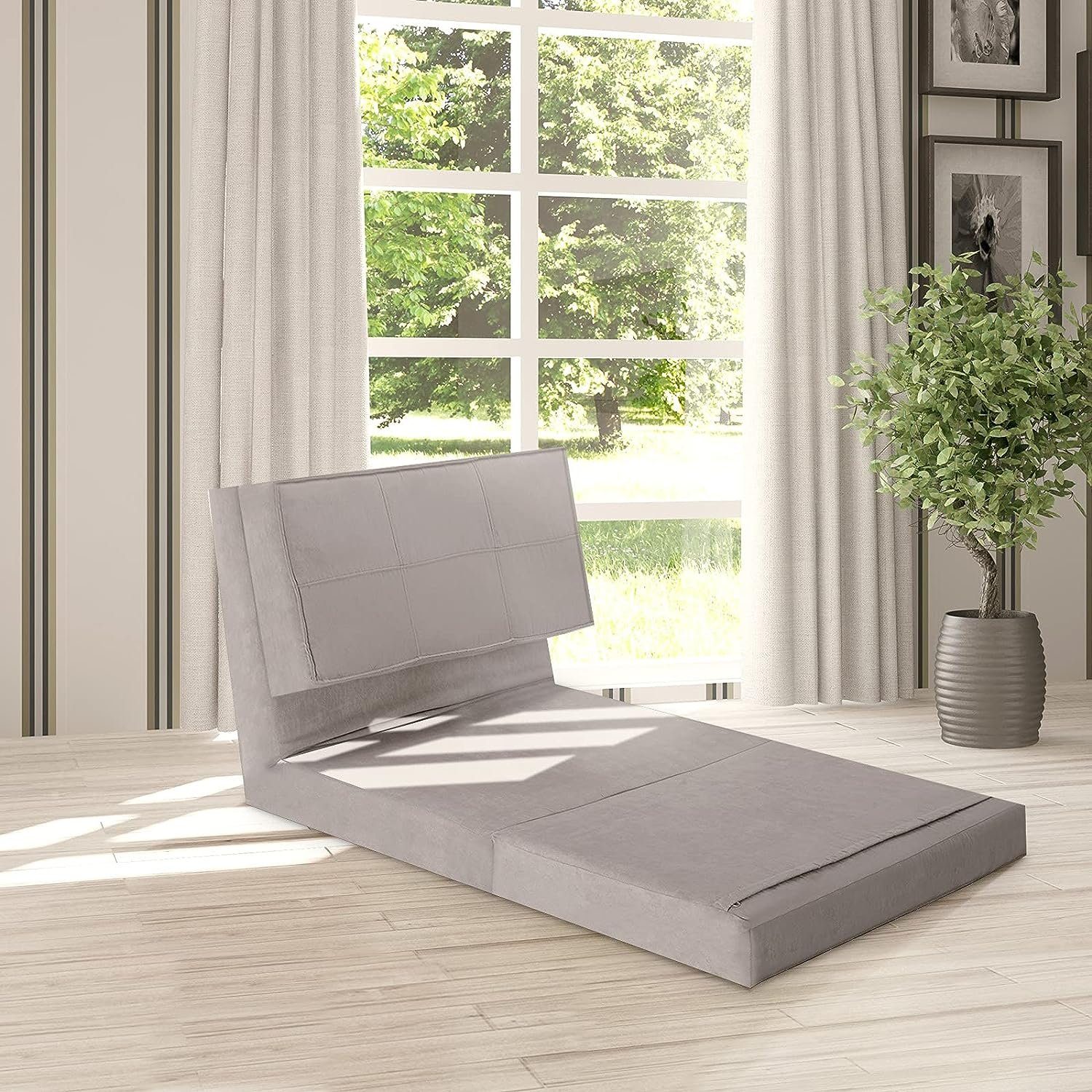 KOMFOTTEU Sofa Bodensofa Klappsofa, mit 5 Winkelstufen, mit Schlaffunktion
