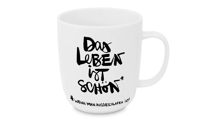 Design@Home Becher Mug 2.0 Schönes Leben weiß/ schwarz