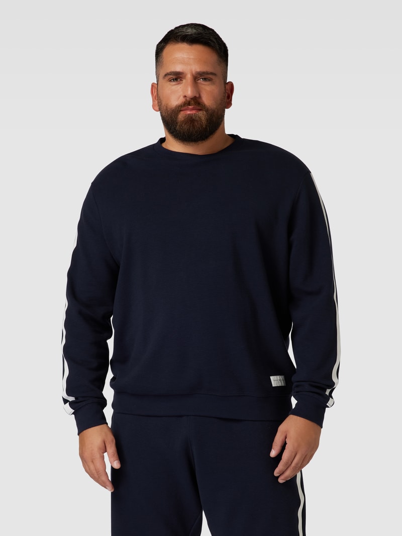 PLUS SIZE Sweatshirt mit Kontraststreifen in marineblau