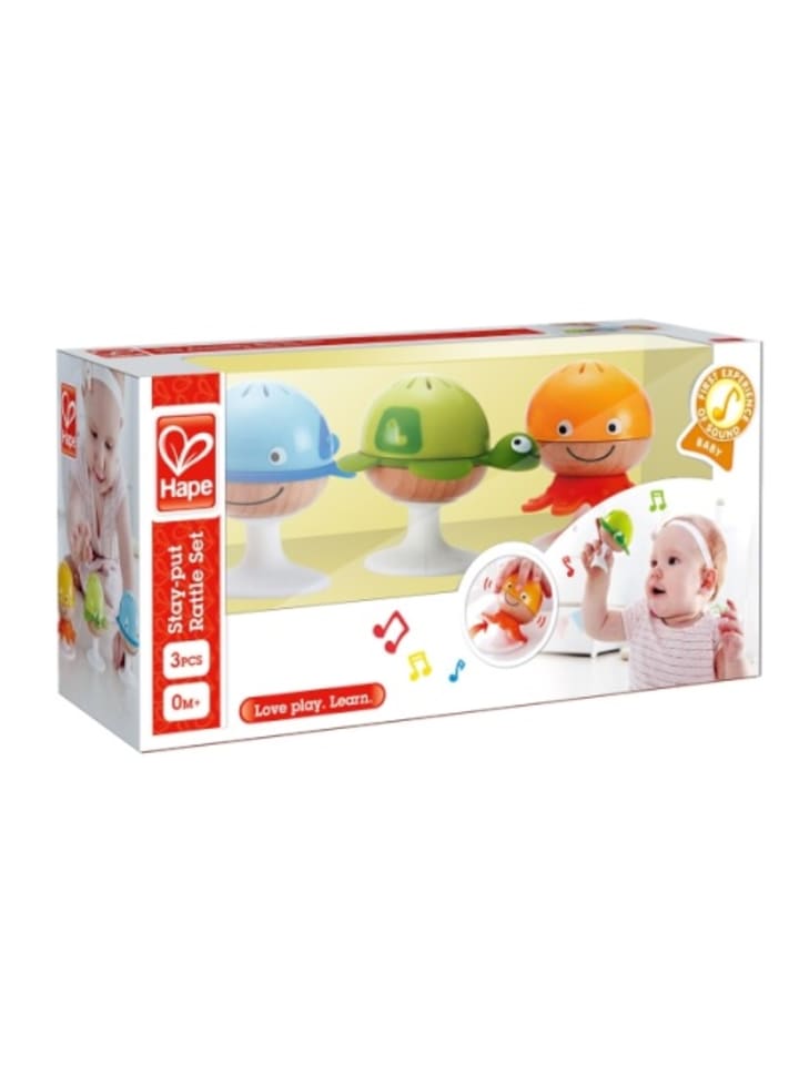 Hape  Saugnapf Rasselset mit drei Tieren günstig kaufen onesize
