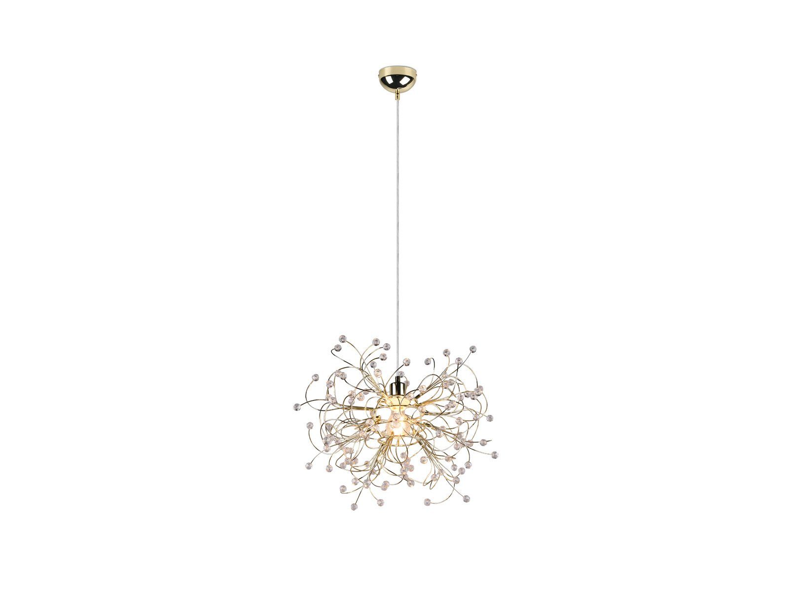 meineWunschleuchte LED Pendelleuchte, Dimmfunktion, LED wechselbar, warmweiß, ausgefallene Designer Lampen für über-n Esstisch hängend, Gold Ø 52cm