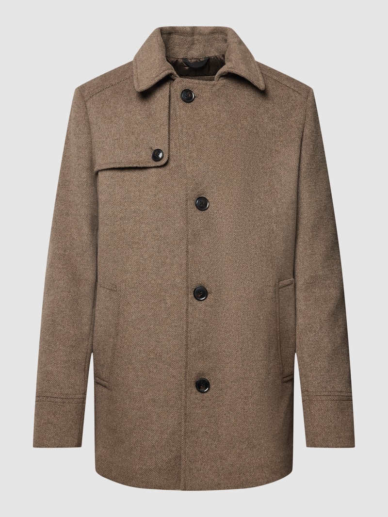 Mantel mit Kragen Modell 'Napoleon Collar' in camel