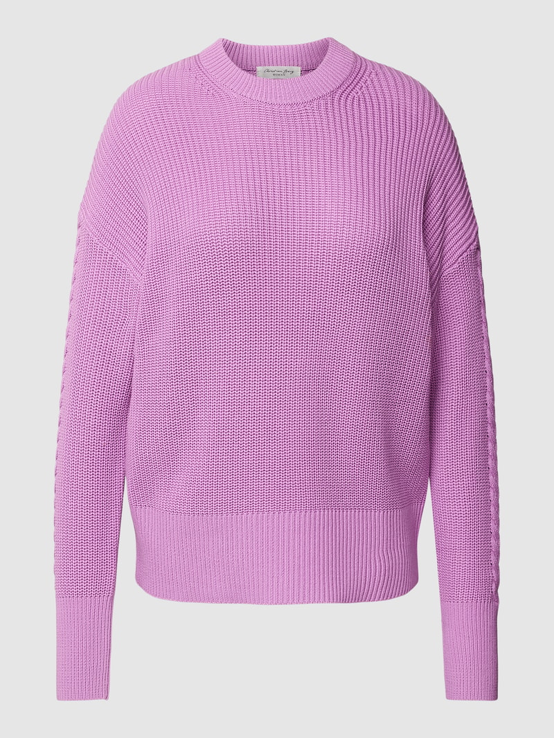 Strickpullover mit Rundhalsausschnitt in violett