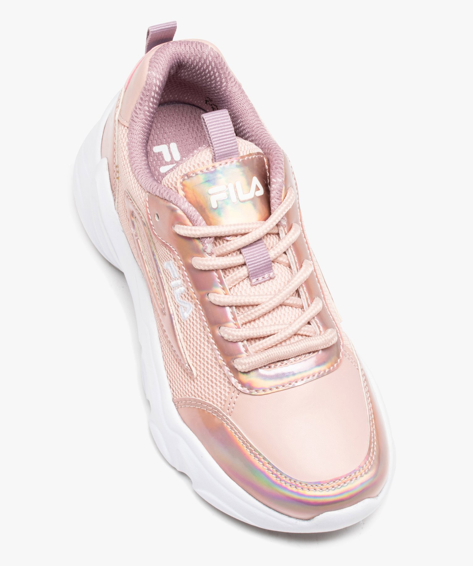 Baskets fille unies à semelle épaisse avec détails brilla... rose | GEMO