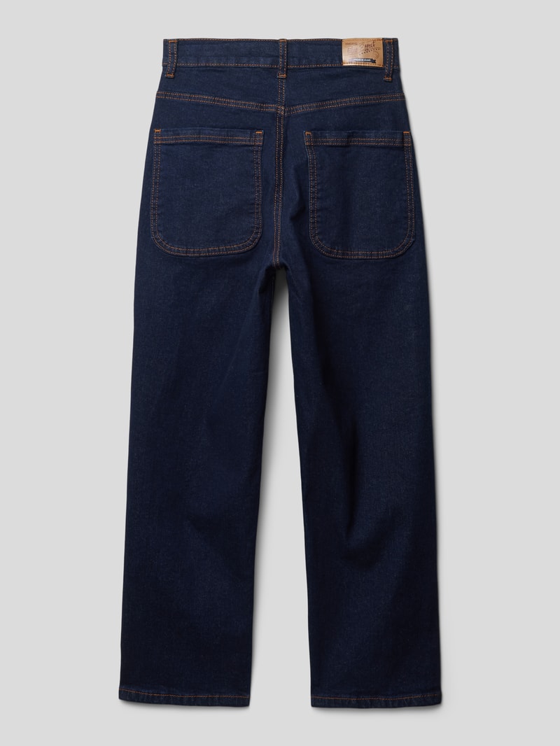 Jeans mit Teilungsnähten und Eingrifftaschen in dunkelblau