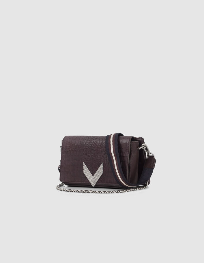 Le 111 TRINITY SCHOOL bordeaux cuir embossé python Femme