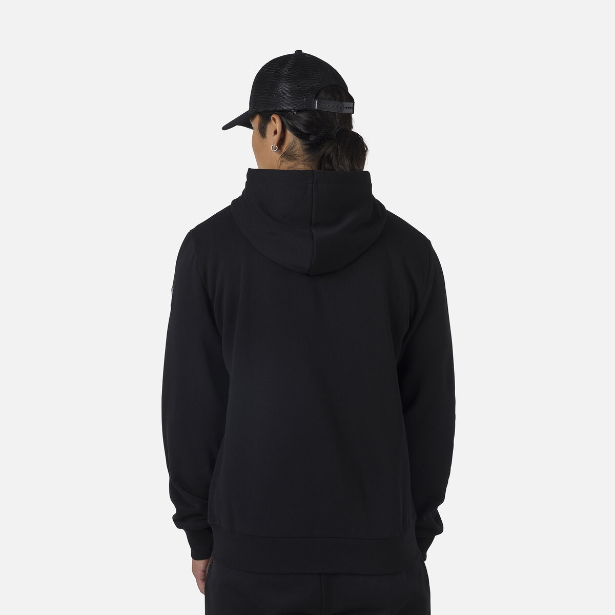 Herrensweatshirt mit Kapuze, Logo und durchgehendem Reißverschluss