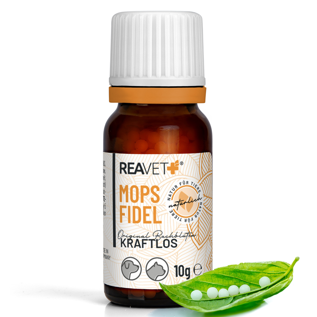 REAVET Ergänzungsfutter & Aufzucht REAVET Bachblüten Globuli - Mopsfidel 10g
