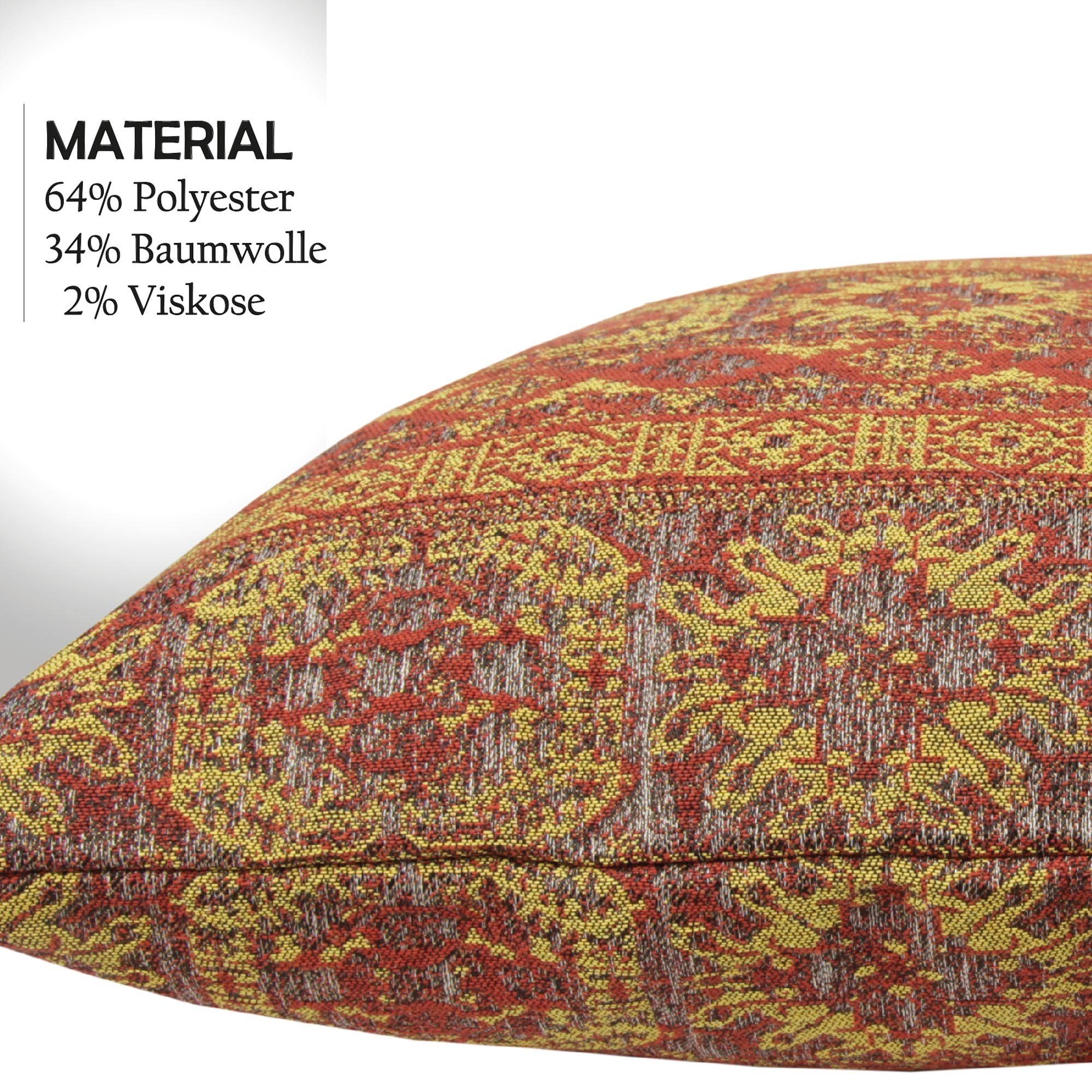 Kissenbezüge KHDK-05409, Bestlivings (1 Stück), Kissenhülle 45 x 45 cm (Marakesh Terracotta) - Bohemian Oriental Boho - Hochwertiger Kissenbezug mit Reißverschluss