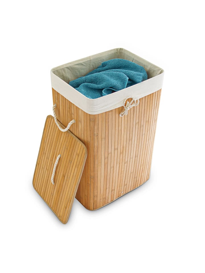 relaxdays Wäschekorb Natur - (B)43,5 x (H)65,5 x (T)33,5 cm günstig kaufen onesize