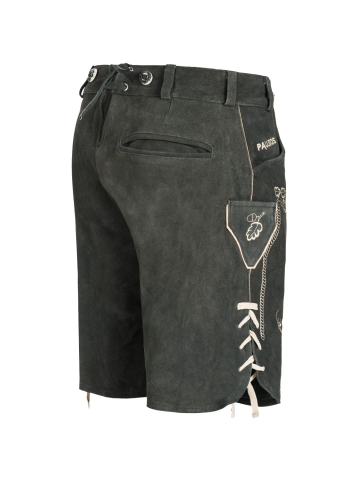 PAULGOS Lederhose Kurz Echtleder HK4 in Grau günstig kaufen