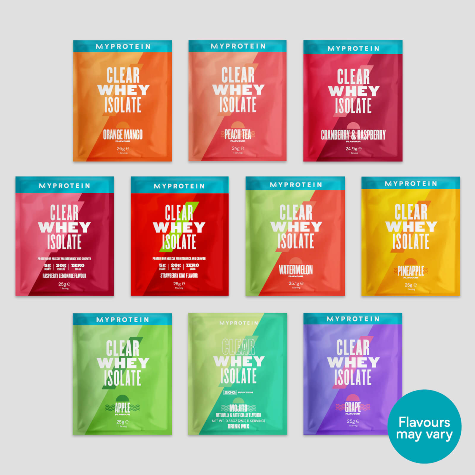 Pack d'échantillons de Clear Whey Isolate