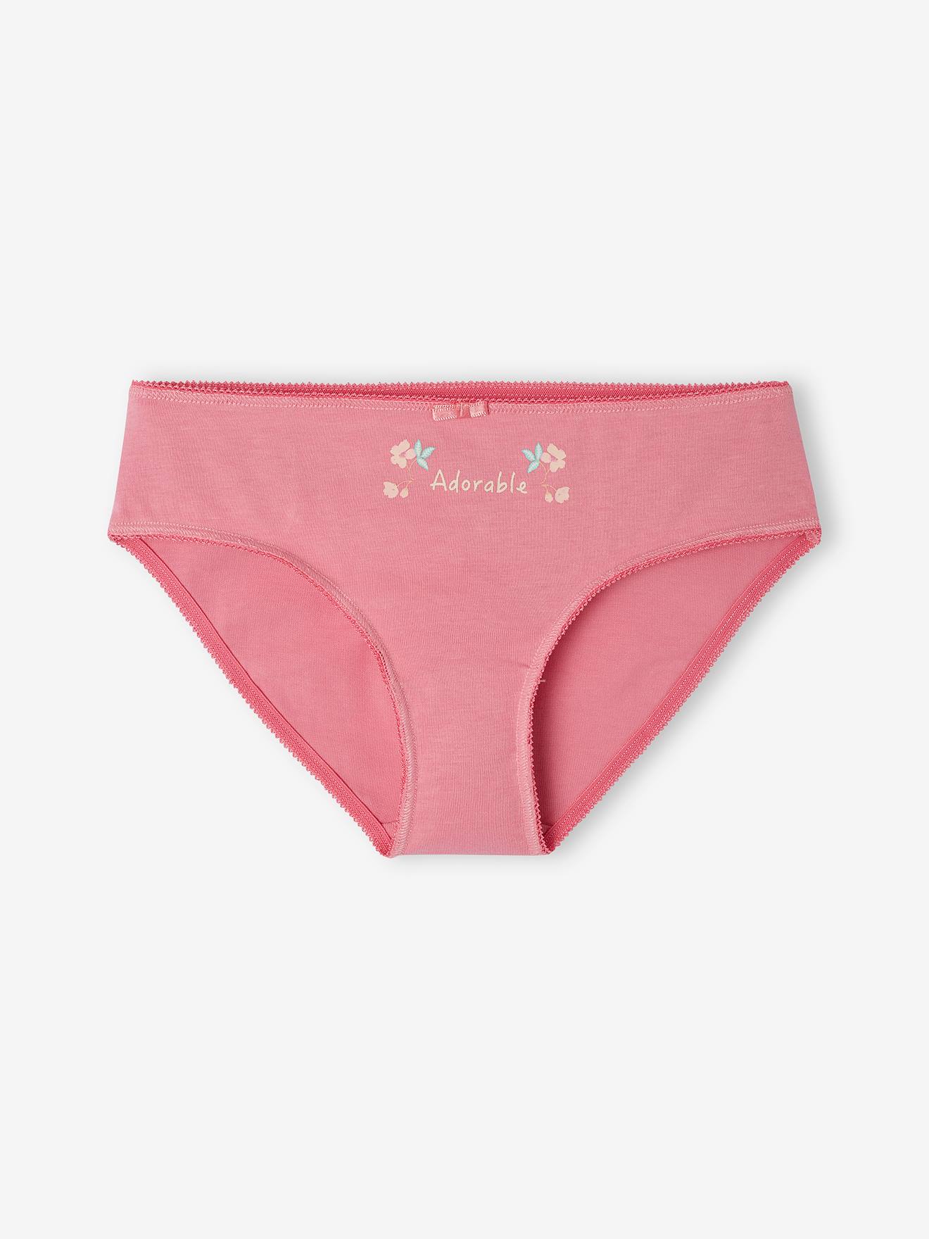 Vertbaudet 4er-Pack Mädchen Slips mit Bio-Baumwolle - pfingstrose