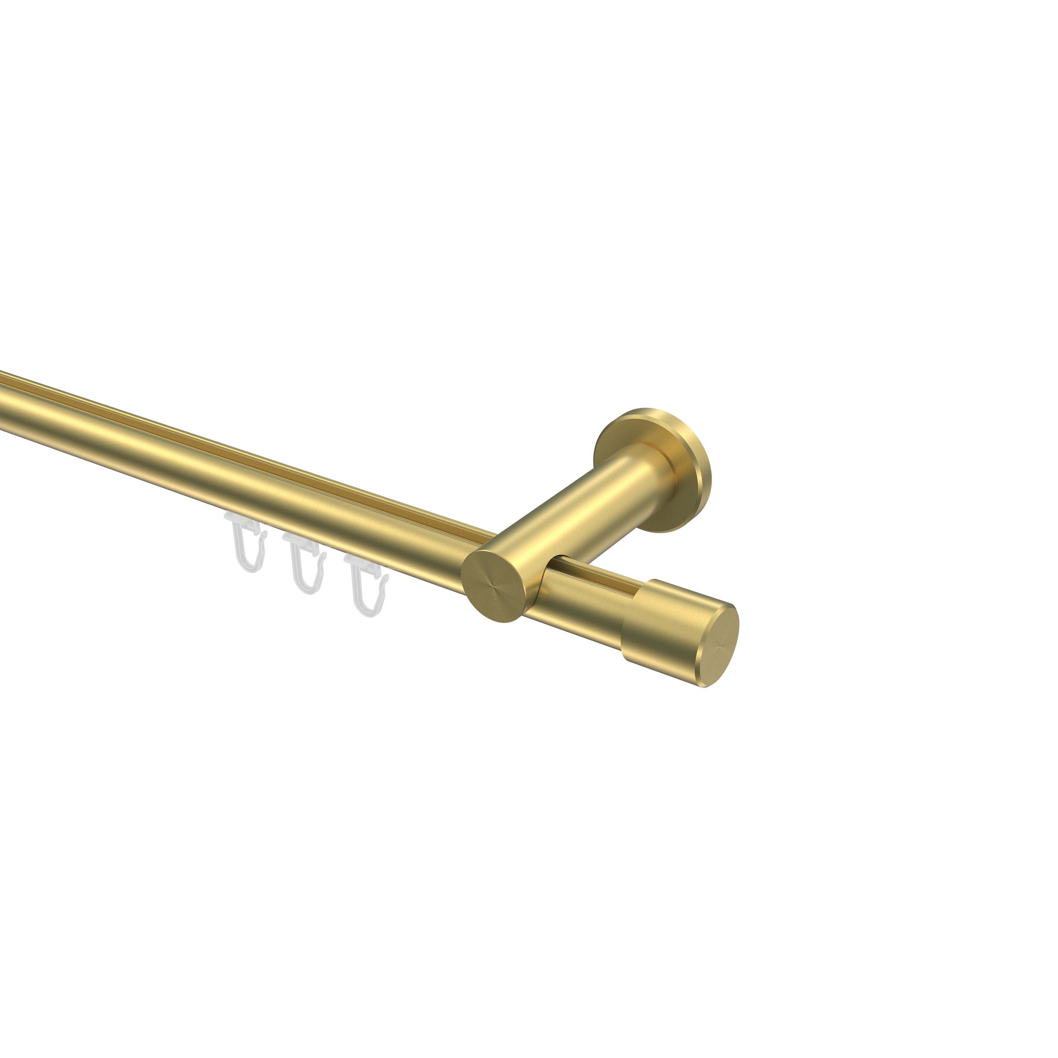 Gardinenstange Platon Santo, INTERDECO, Ø 20 mm, 1-läufig, Wandmontage, Messing-Optik