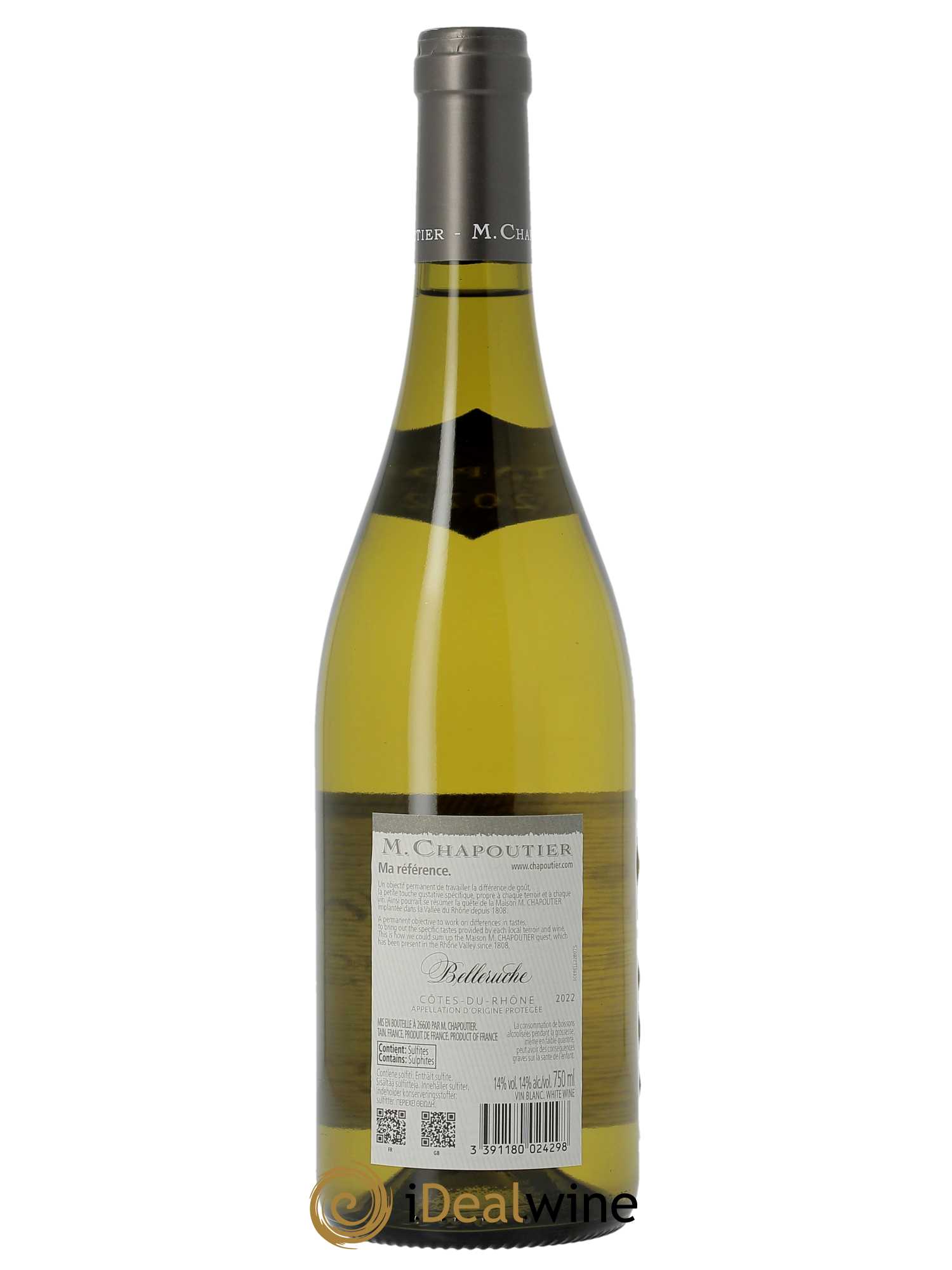 Côtes du Rhône Belleruche Chapoutier  2022 - Lot de 1 Bouteille