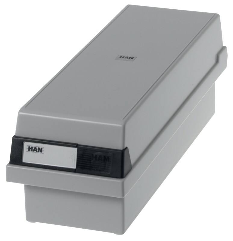 HAN Tischkarteikasten DIN A7/BF 1300 Karten Lichtgrau 13,3 x 36 x 12,1 cm