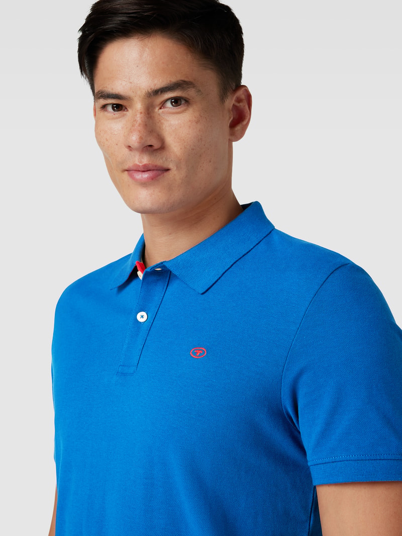 Poloshirt mit Logo-Stitching Modell 'Basic' in royalblau