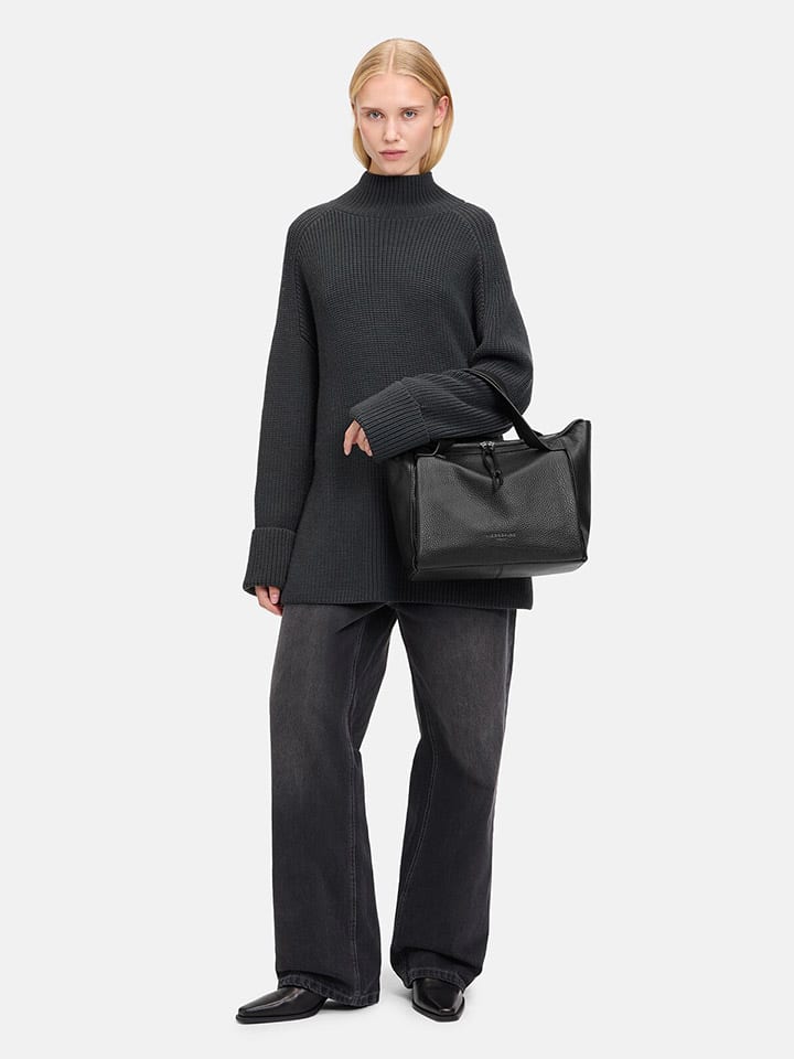 LIEBESKIND BERLIN Leder-Henkeltasche in Schwarz - (B)31 x (H)28 x (T)13 cm günstig kaufen onesize