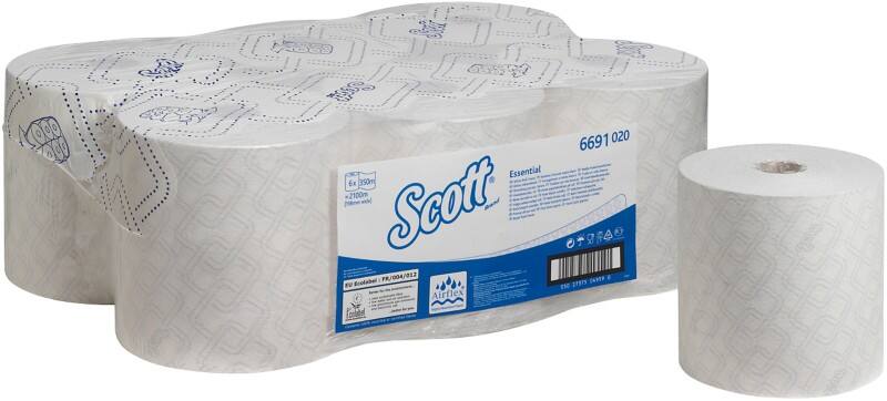 Scott Scott Falthandtücher Gerollt Weiß 1-lagig 6691 6 Rollen à 350 m