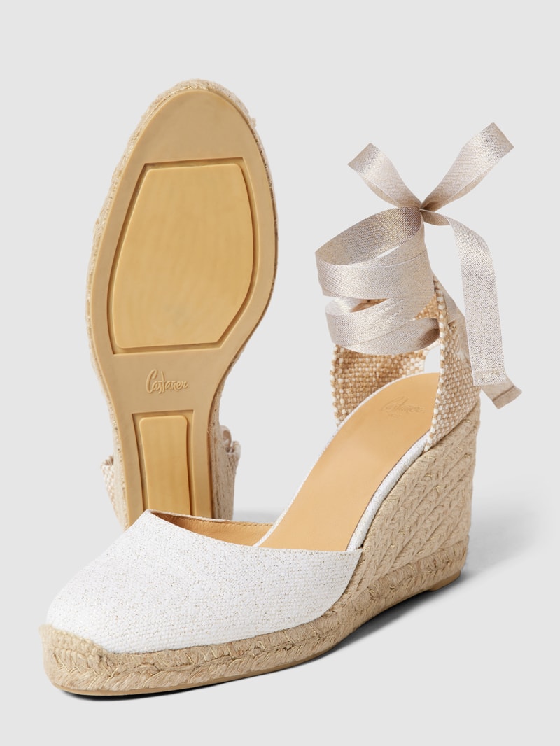 Wedges mit Effektgarn Modell 'CARINA' in weiß