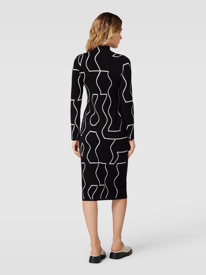 Midikleid mit Turtleneck in schwarz