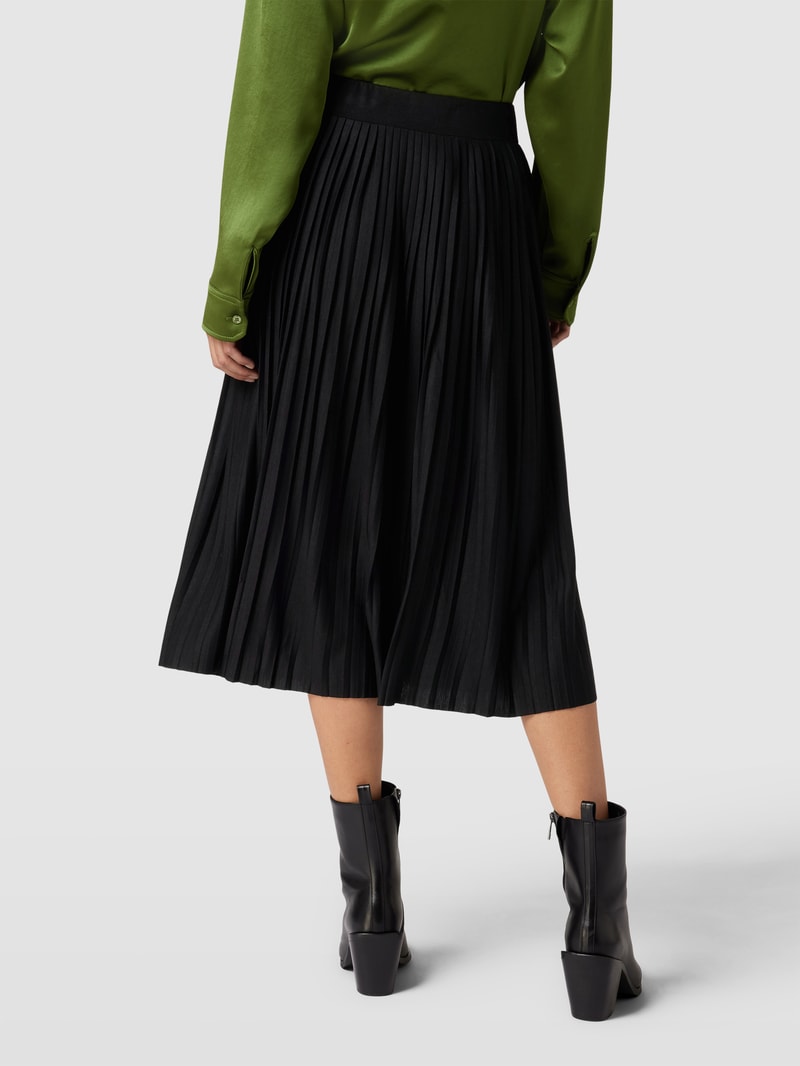 Midirock mit Plisseefalten Modell 'WIMSY' in schwarz