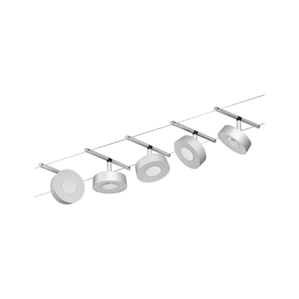 Paulmann Deckenleuchte LED Seilsystem Basisset Circle in Chrom-matt und Chrom 5x 5W 900lm, keine Angabe, Leuchtmittel enthalten: Ja, fest verbaut, LED, warmweiss, Seilsystem