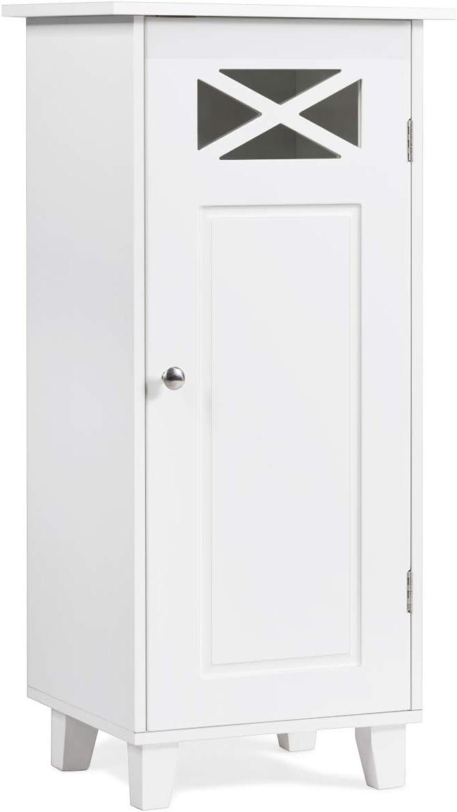 KOMFOTTEU Badkommode Badezimmerschrank, 3 Ebenen, Hochschrank