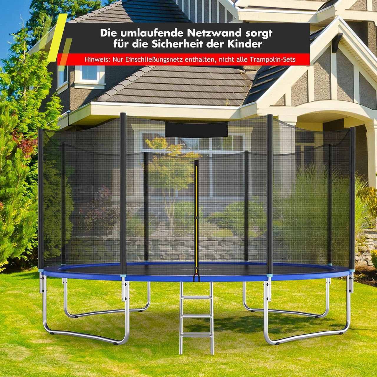 Costway COSTWAY Ø457cm Trampolin Sicherheitsnetz für Gartentrampoline