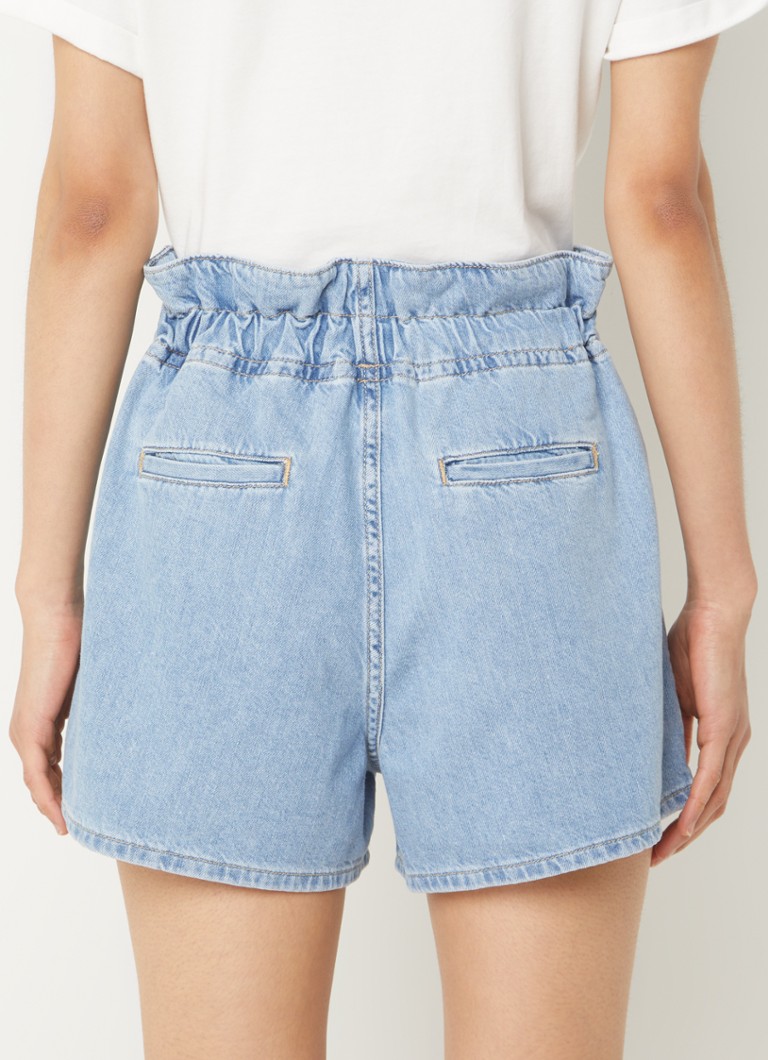 ba&sh  Mabo high waist regular fit korte broek van denim met trekkoord