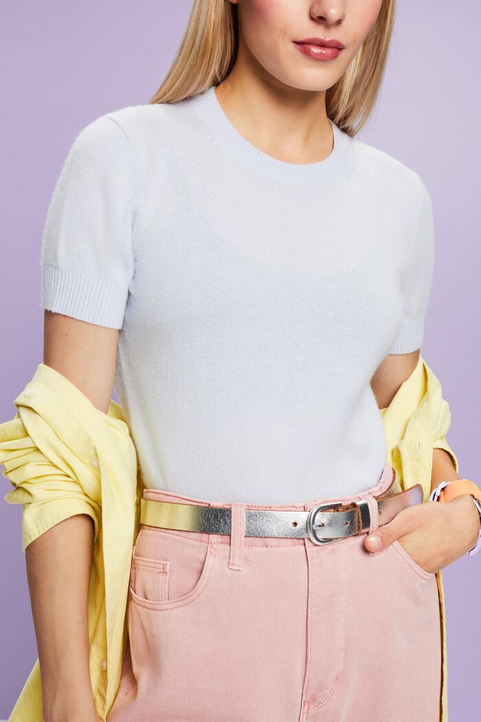 Kurzärmliger Kaschmirpullover