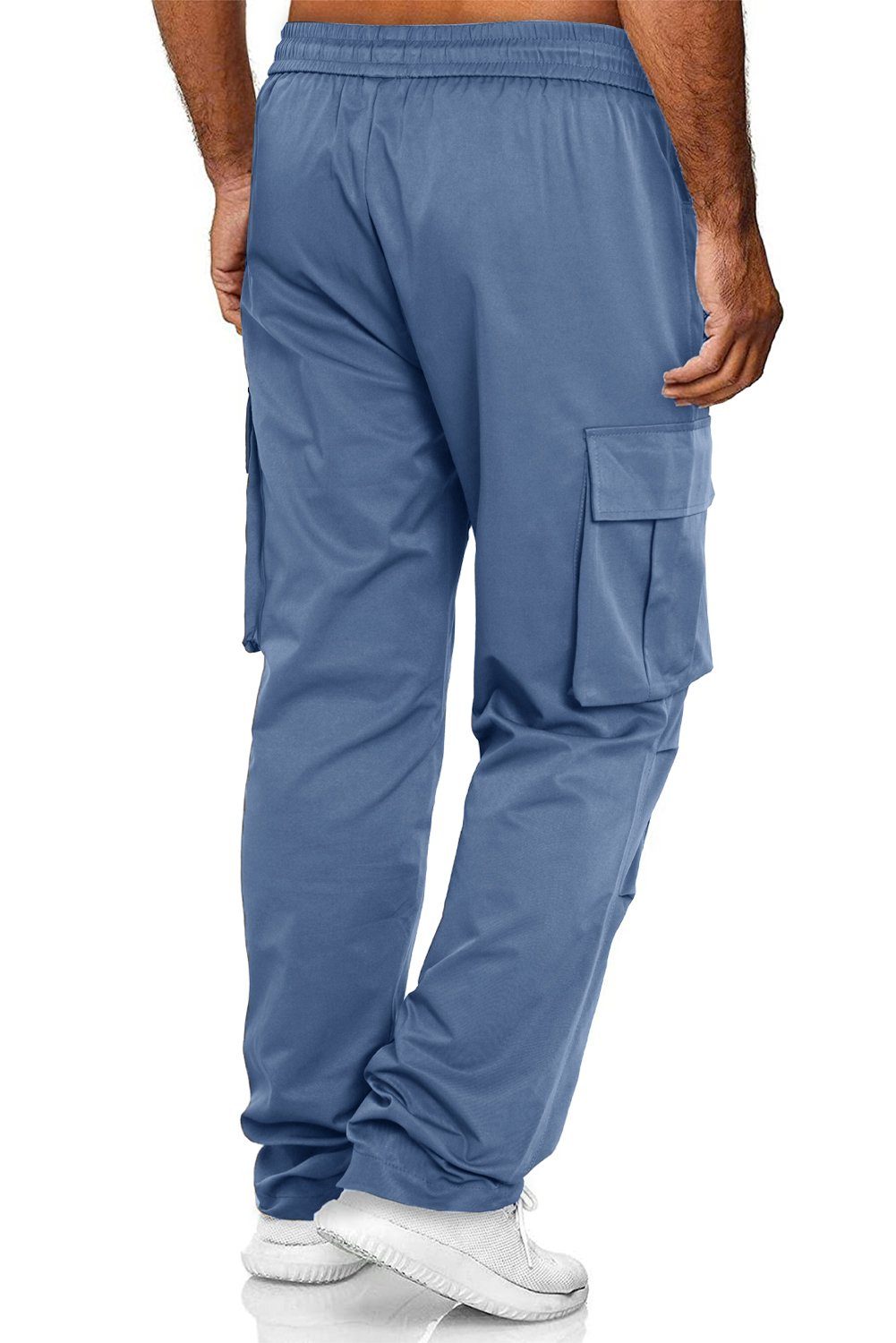 JMIERR Cargohose Herren Cargo Hose Lang Einfarbig Freizeithose Männer Loose Fit S-XXL (Baumwolle)