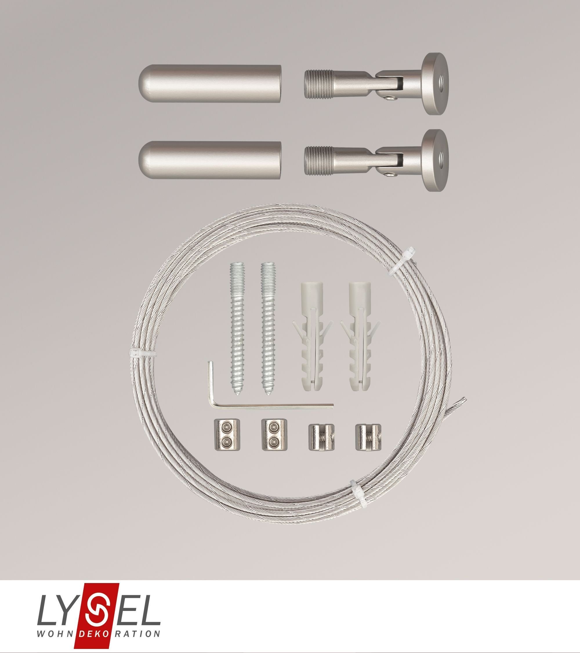 LYSEL® Seilspannsonnensegel SET Seilspanngarnitur, H 5m