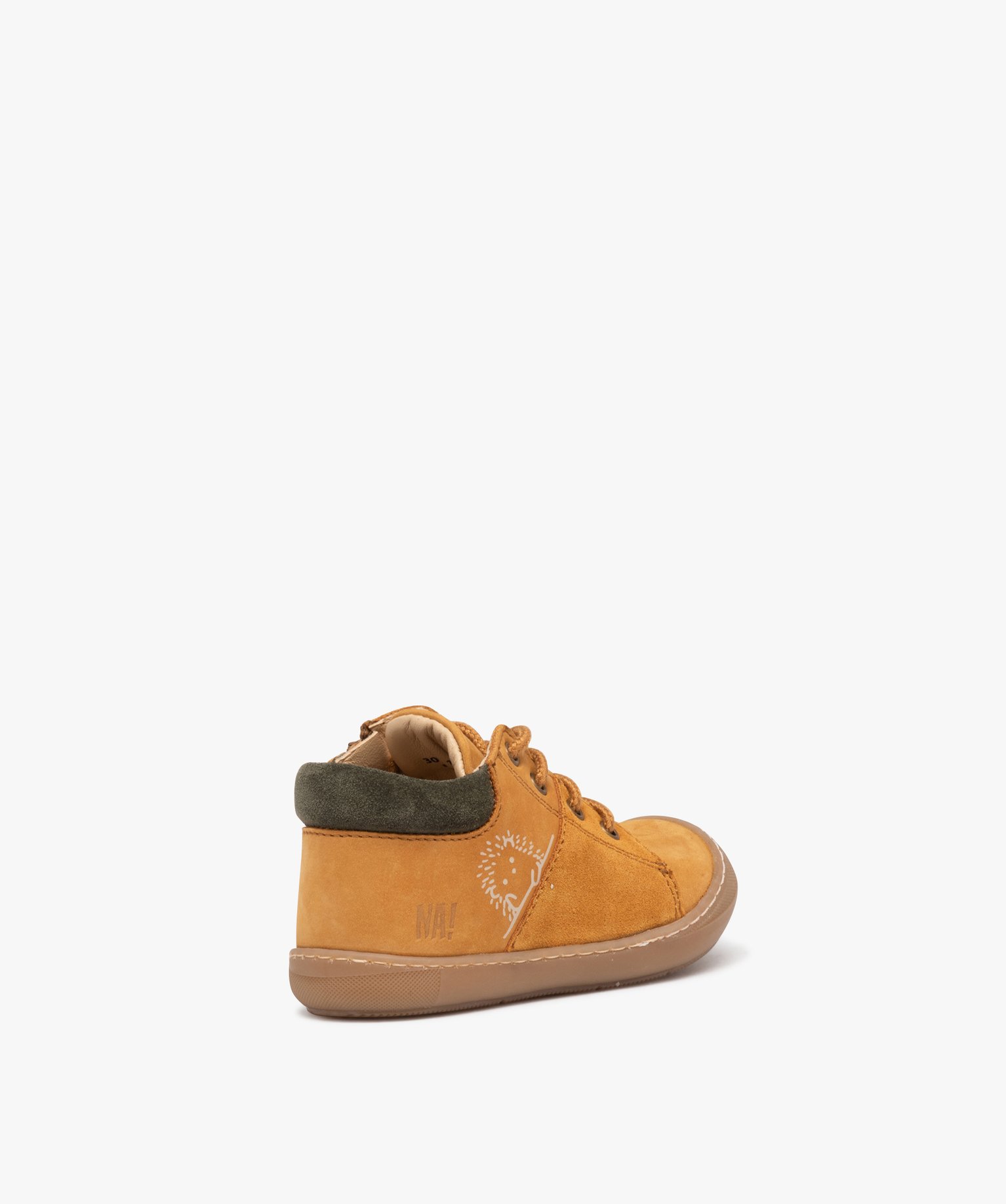 Chaussures en cuir avec zip et lacets bébé Garçon - NA! jaune | GEMO
