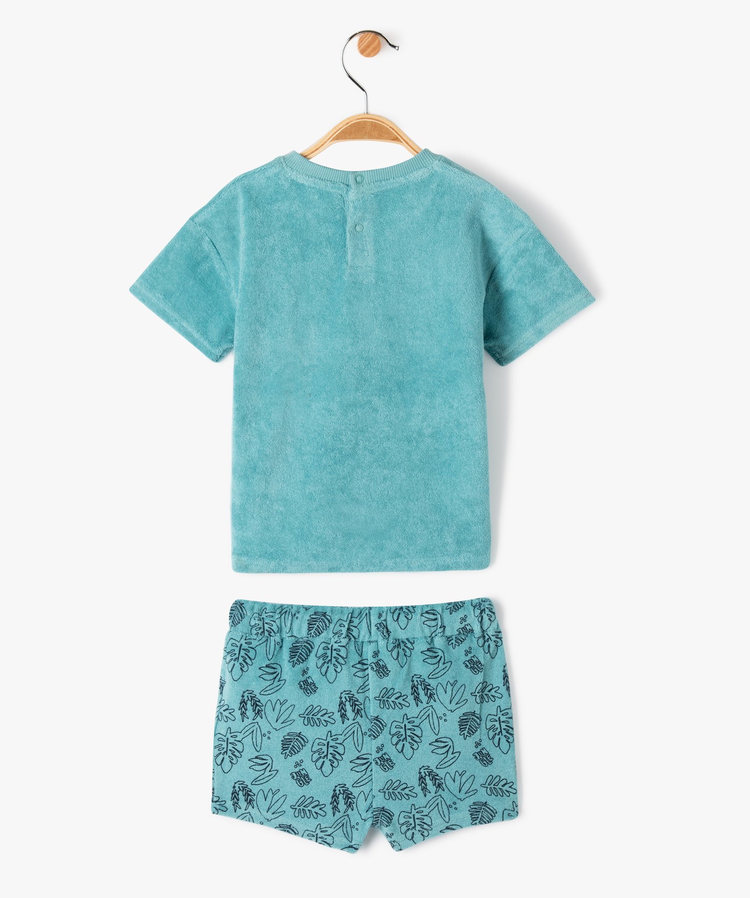 Ensemble bébé Garçon 2 pièces : short + tee-shirt en ép... bleu | GEMO