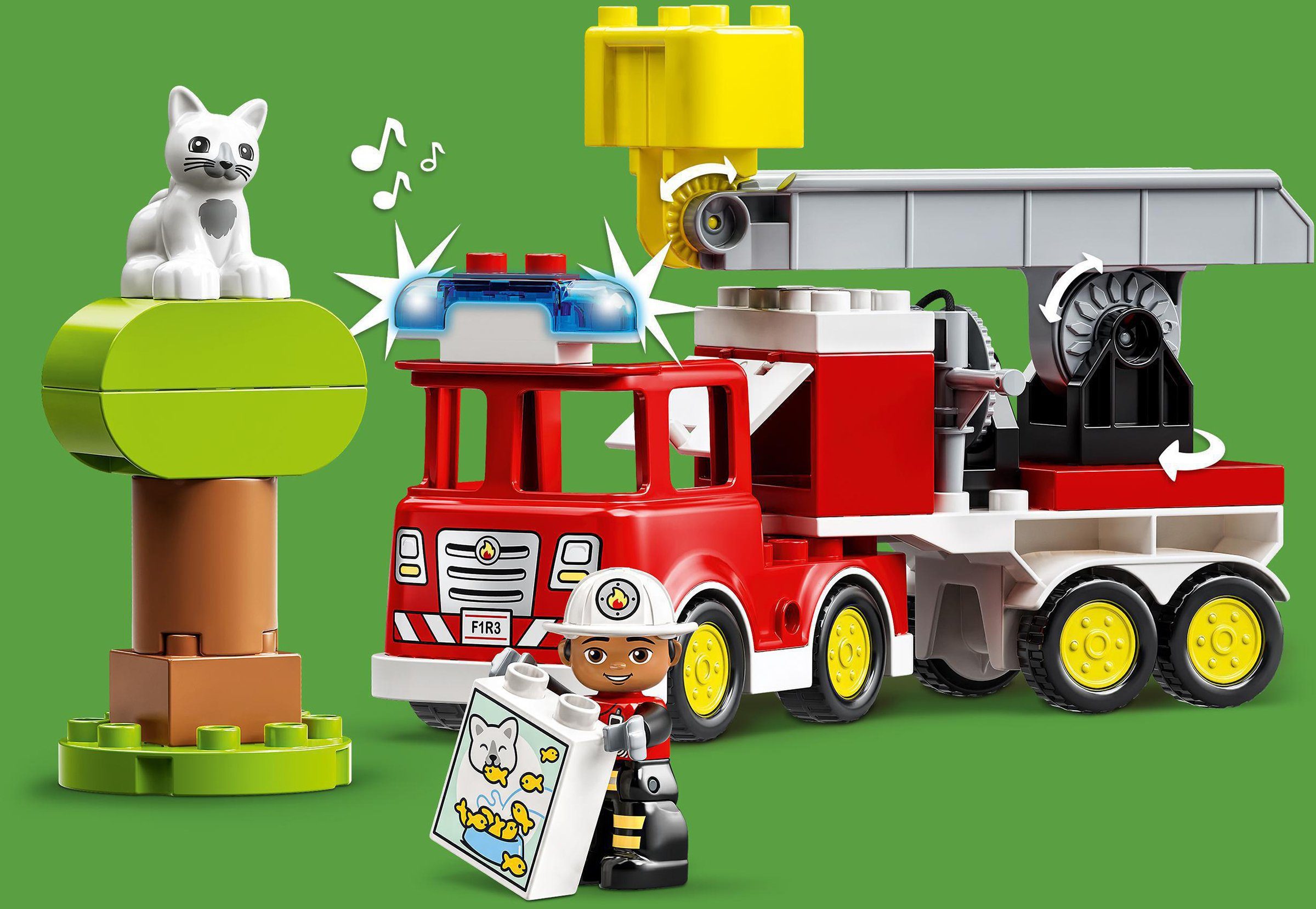 LEGO® Konstruktionsspielsteine Feuerwehrauto (10969), LEGO® DUPLO, (21 St), mit Sirene und Licht; Made in Europe