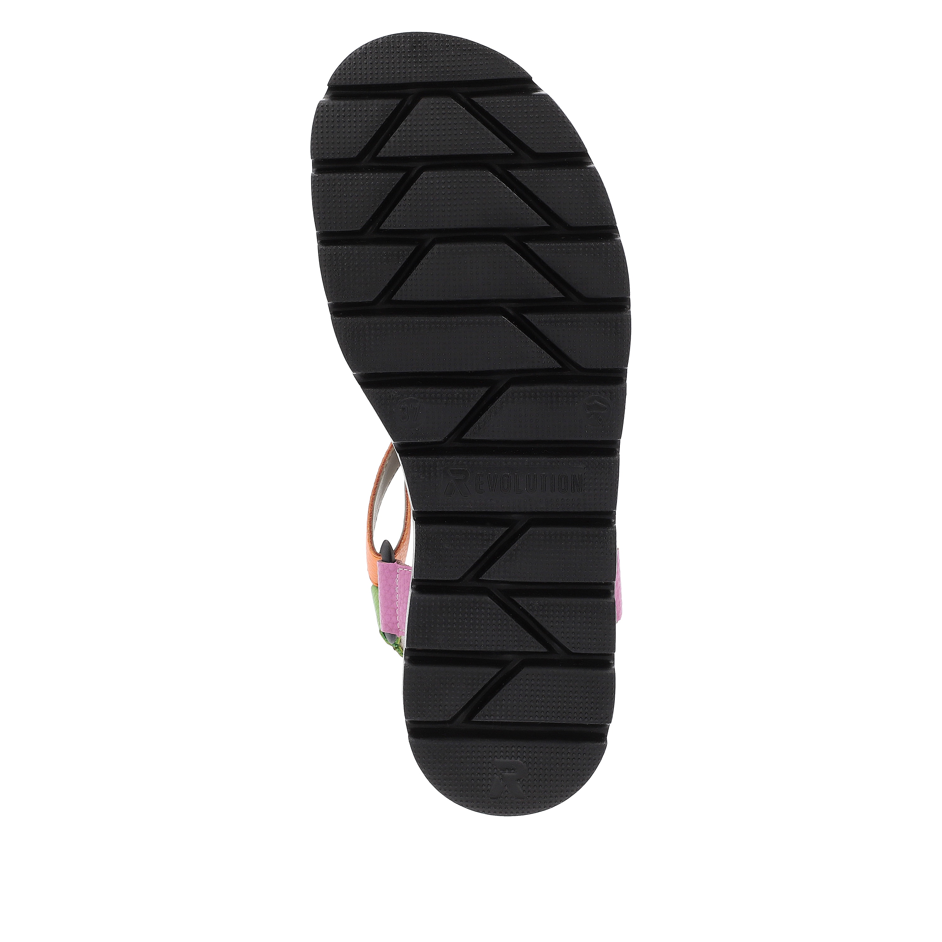 Rieker Damen Riemchensandalen black-green-pink-orange