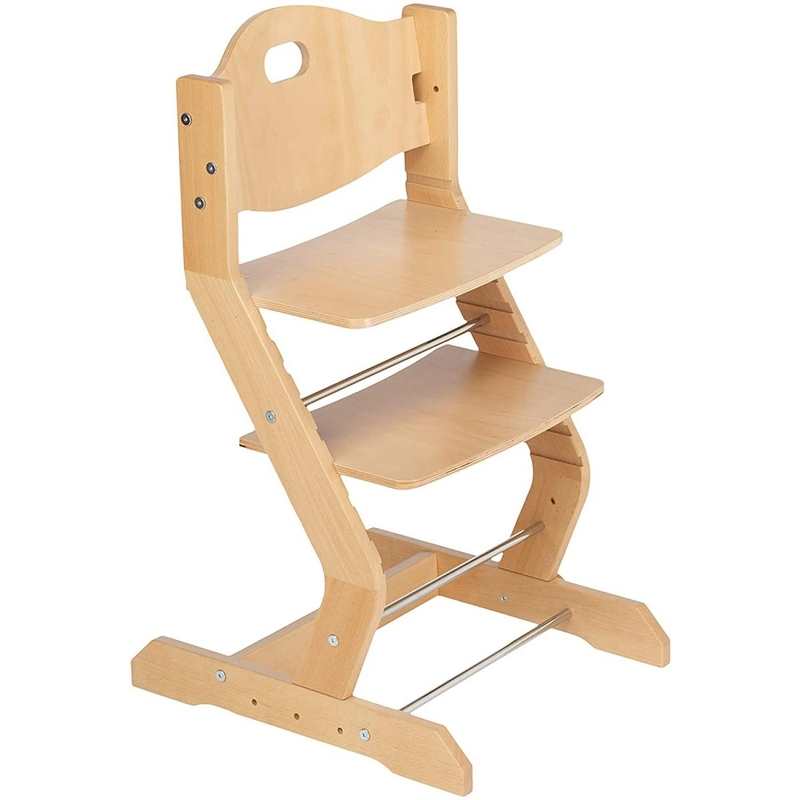 Chaise haute avec plateau naturel